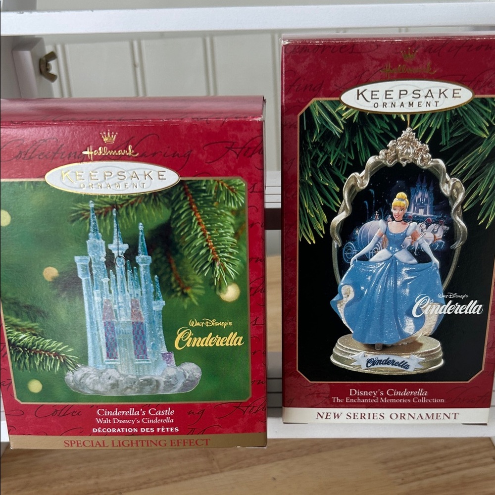 Hallmark Keepsake Disney Cinderella Ornament Set - Blue and Silver